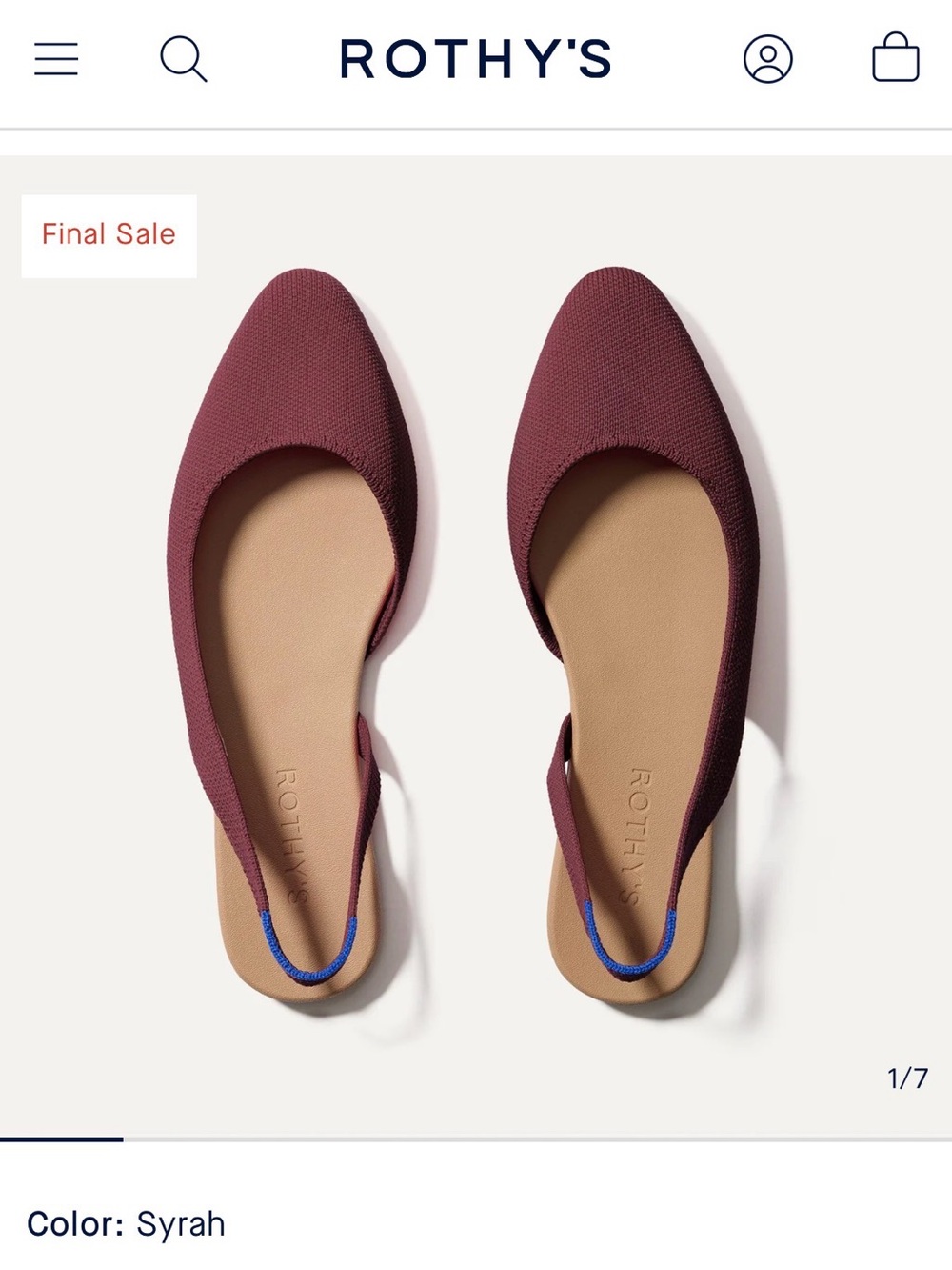 Rothy's Syrah Slingback Flats - Syrah (Burgundy)